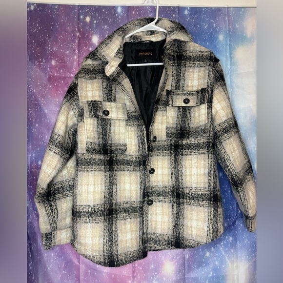 Ambiance apparel plaid shacket - Picture 1 of 3